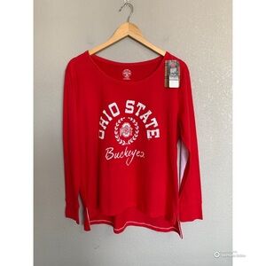 Ohio State Buckeyes Women’s Long Sleeve High Low Hem T-Shirt Size Large NWT